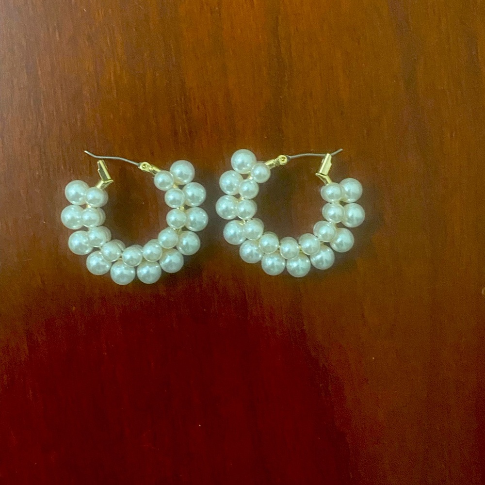 Pearl hoop earrings